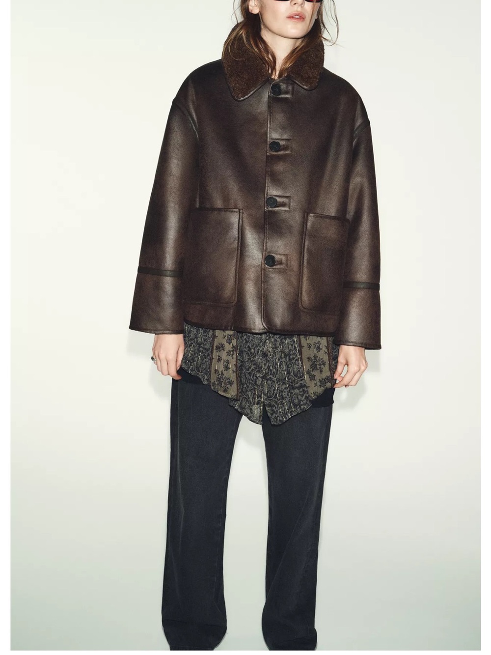 Zara reversible double faced coat size Small - Picture 5 of 11